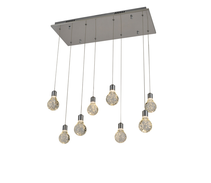 Chrome Aluminum 3W Bulb Crystal Pendant Light