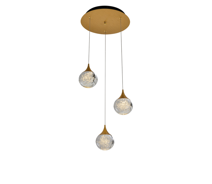 6W Brushed Coffee Aluminum Crystal Ball Pendant Lights