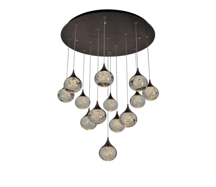 6W Brushed Coffee Aluminum Crystal Ball Pendant Lights