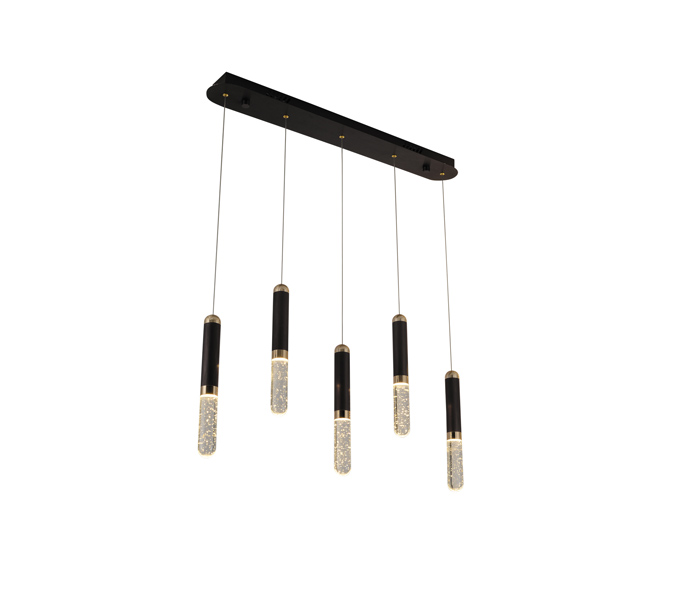 Brushed Chrome Aluminum Crystal Bar 3W Pendant Light 