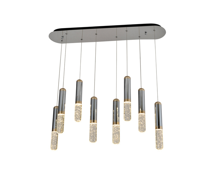 Brushed Chrome Aluminum Crystal Bar 3W Pendant Light 