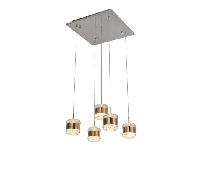  Rose Gold Aluminum 10W Box Pendant Light with Crystal 