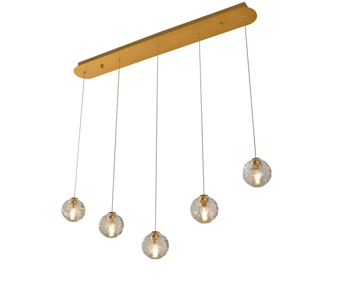 Brushed Gold 5W Aluminum Crystal Ball Pendant Light Wholesaler