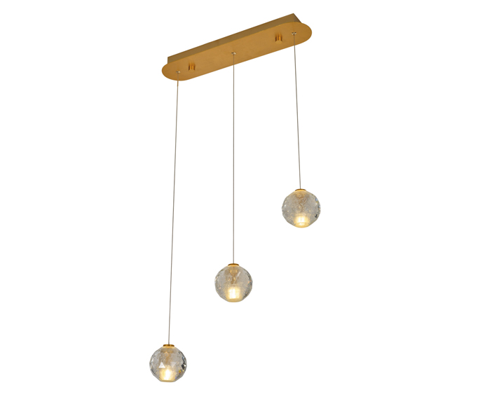 Brushed Gold 5W Aluminum Crystal Ball Pendant Light Wholesaler