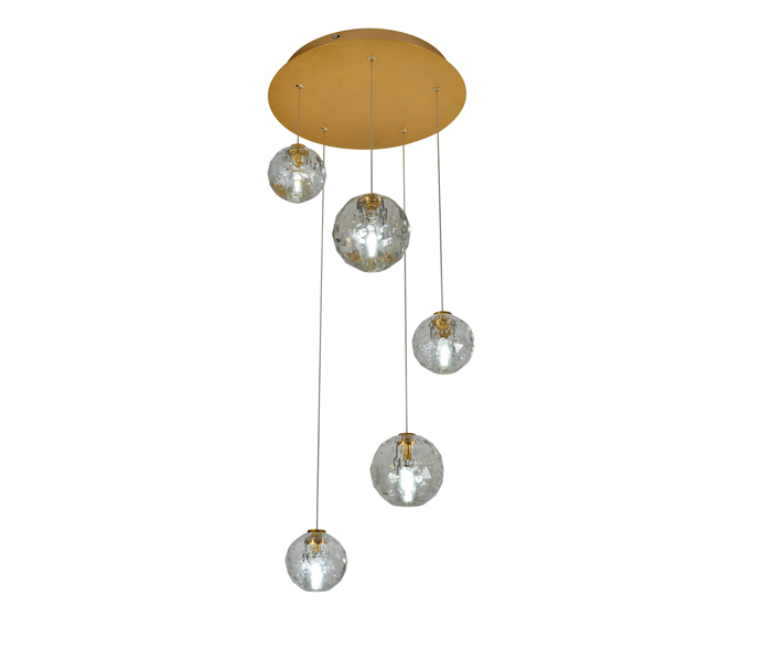 Brushed Gold 5W Aluminum Crystal Ball Pendant Light Wholesaler