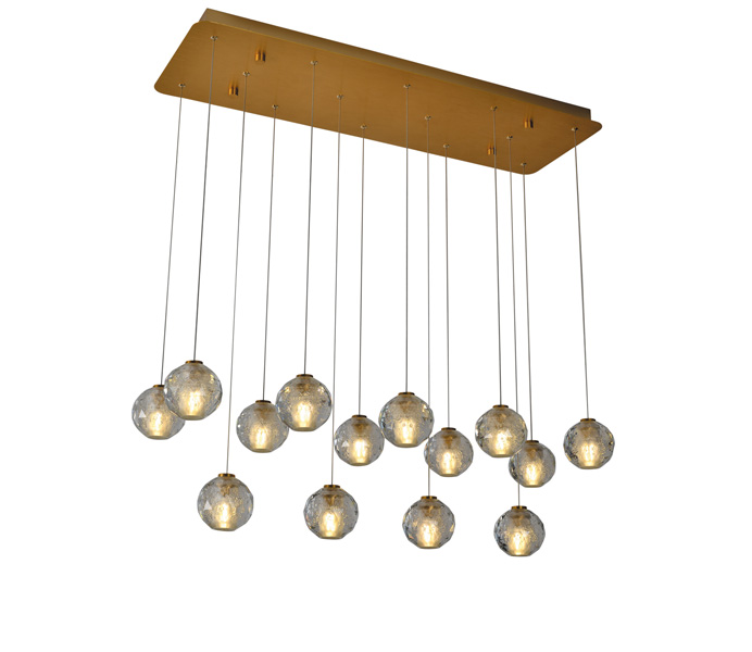 Brushed Gold 5W Aluminum Crystal Ball Pendant Light Wholesaler