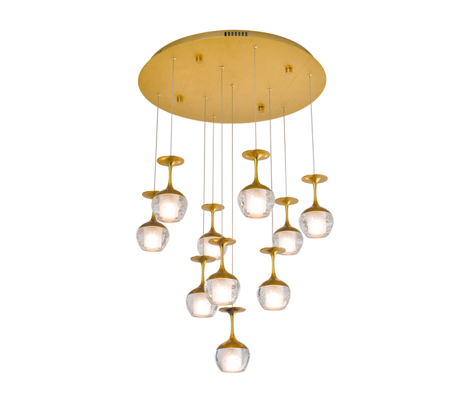Coffee Stainless Steel 5W Crystal Wine Cup Pendant Light for Kitchen Design