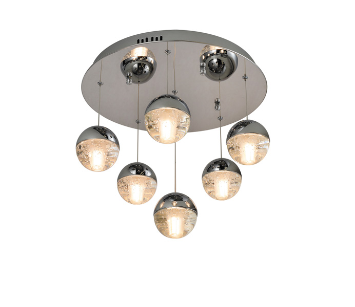 Brushed Brown Aluminum 5W Crystal Ball Pendant Lights