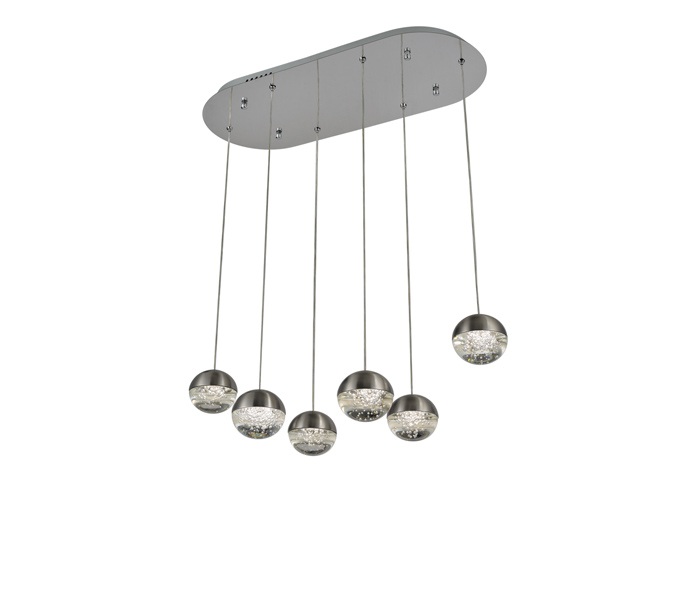 Brushed Brown Aluminum 5W Crystal Ball Pendant Lights
