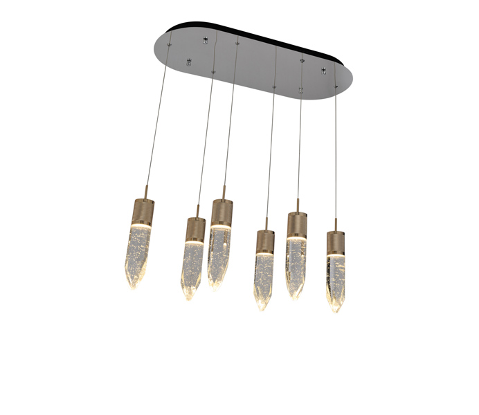 3W S Gold Aluminum Crystal Bar Pendant Lights 