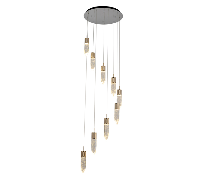 3W S Gold Aluminum Crystal Bar Pendant Lights 